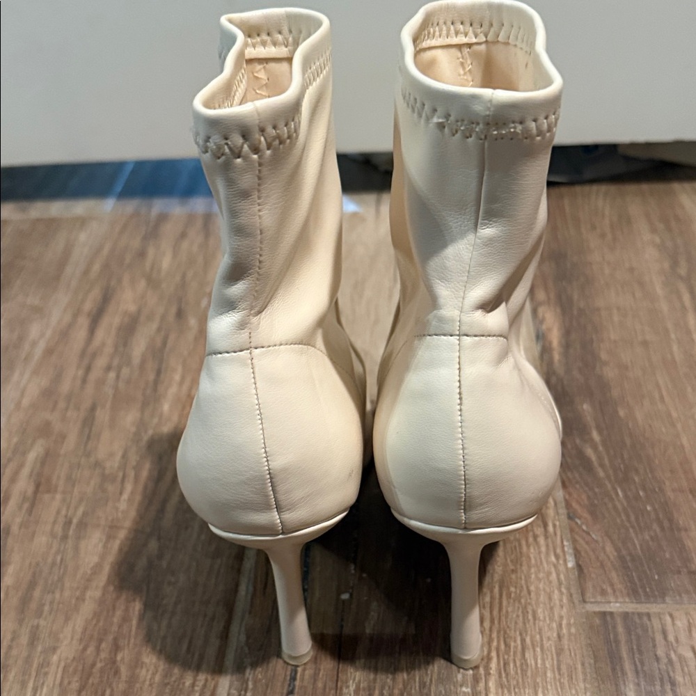 MIA Cream Heeled Boots - Picture 5 of 7